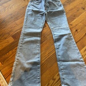 SHEIN Gray Flare Wide Leg Jeans